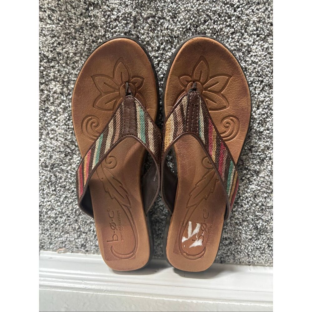 ❤️BOC Born Concept Striped Thong Sandals Sz9 - Picture 2 of 5